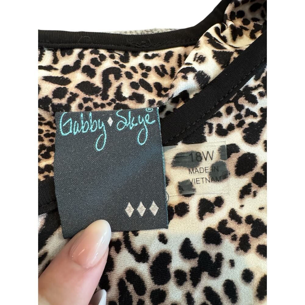 NWT Gabby Skye 18W Leopard Print Fit & Flare Dress $98 Retail - Picture 6 of 8
